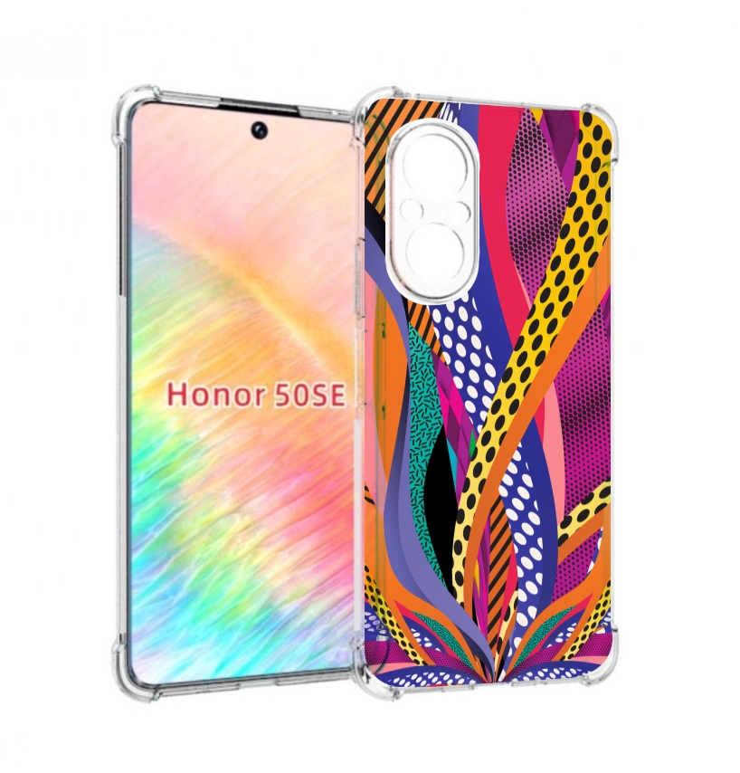 

Чехол бампер MyPads разноцветные щупальца для Honor 50 SE против, Прозрачный, Tocco