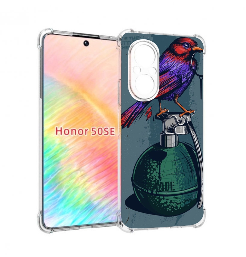 

Чехол бампер MyPads птица с гранатой для Honor 50 SE противоударный, Прозрачный, Tocco