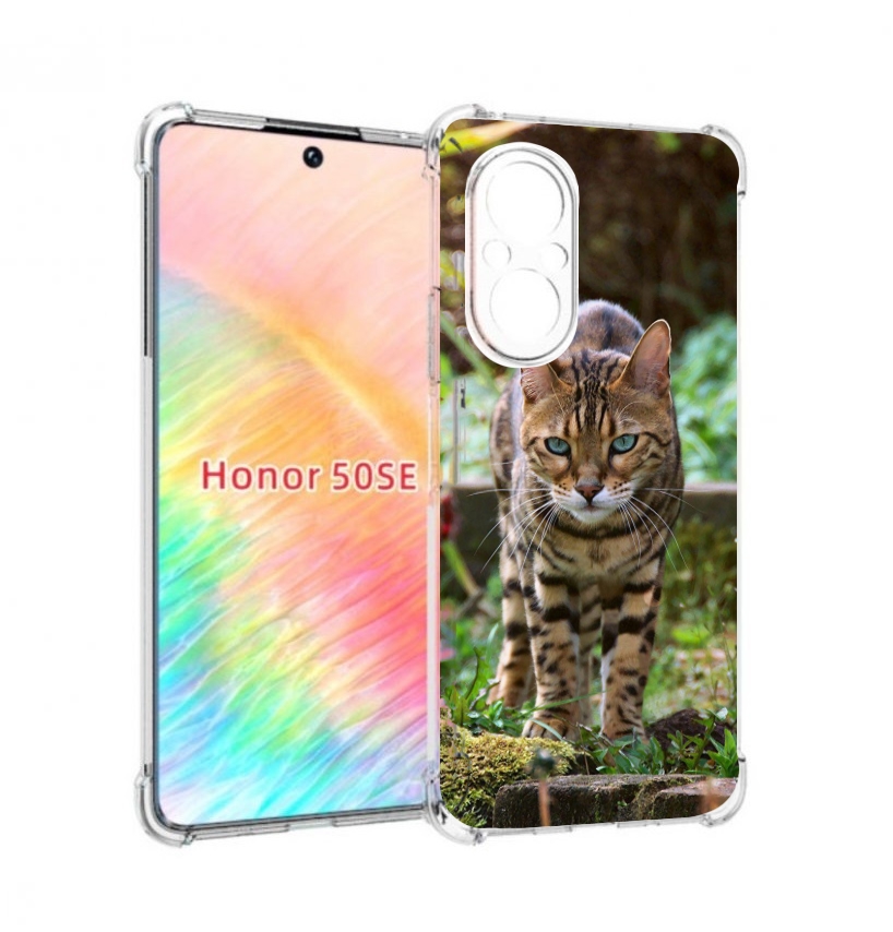 Чехол бампер MyPads порода кошка бенгальская для Honor 50 SE про