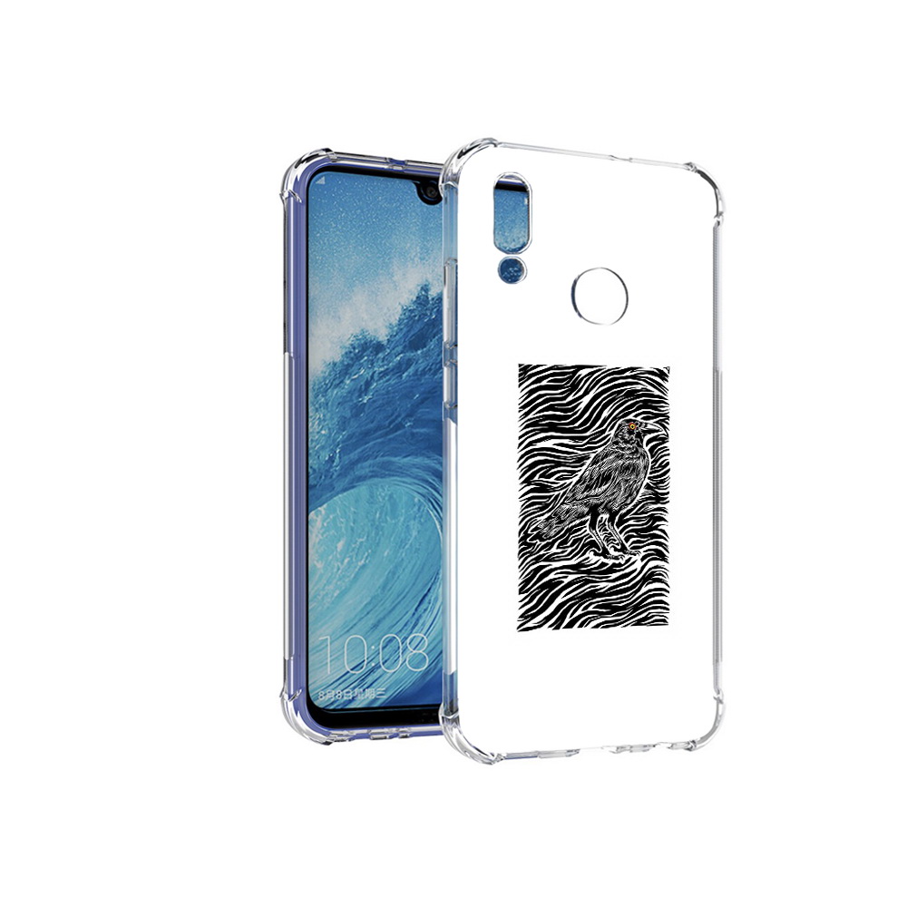 Чехол MyPads Tocco для Huawei P Smart (2019) ворон в абстракции