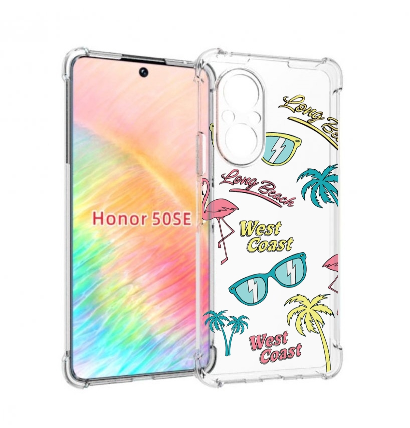 

Чехол бампер MyPads пляжные-декорации для Honor 50 SE противоуда, Прозрачный, Tocco