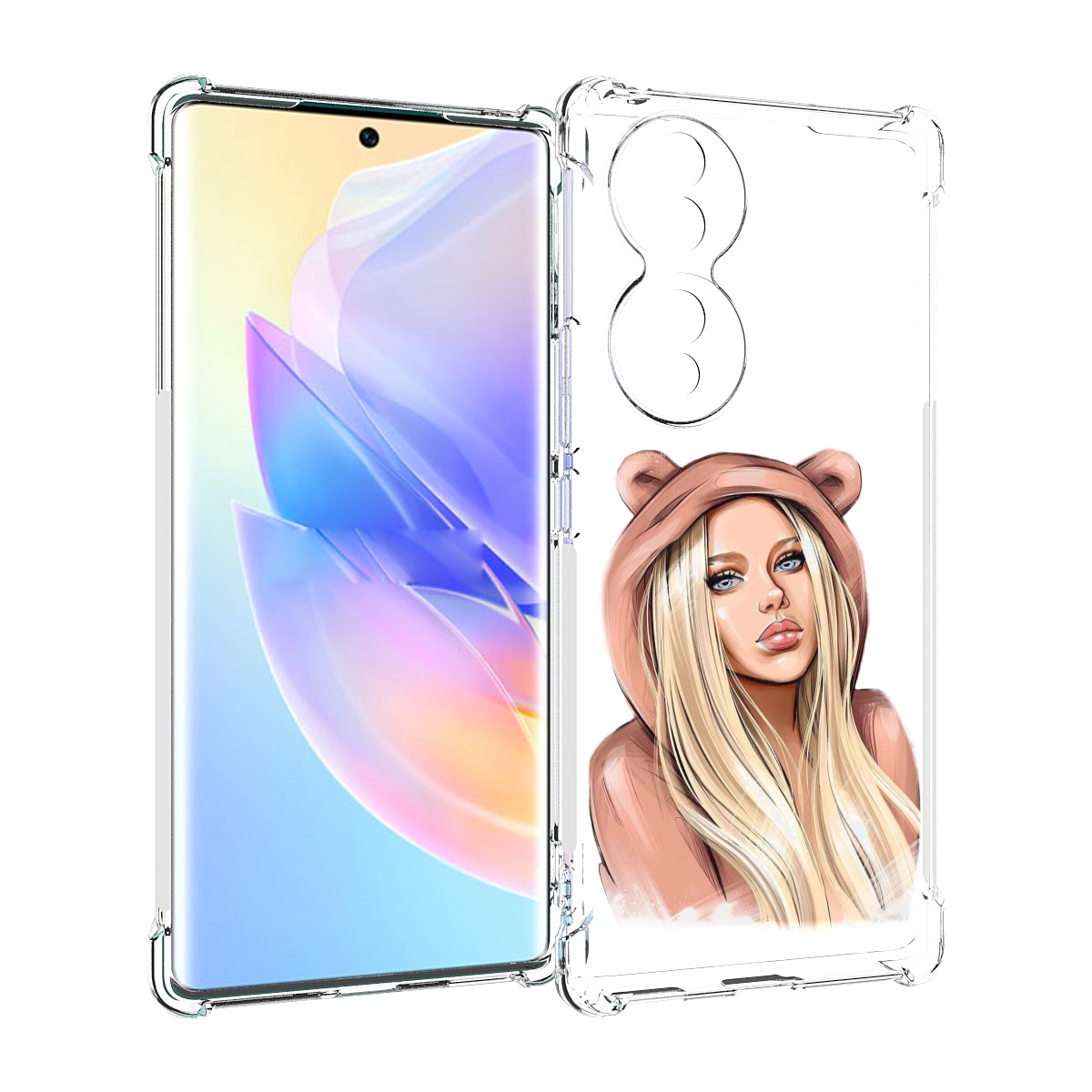 

Чехол MyPads блондинка-в-капюшоне женский для Honor 70, Прозрачный, Tocco