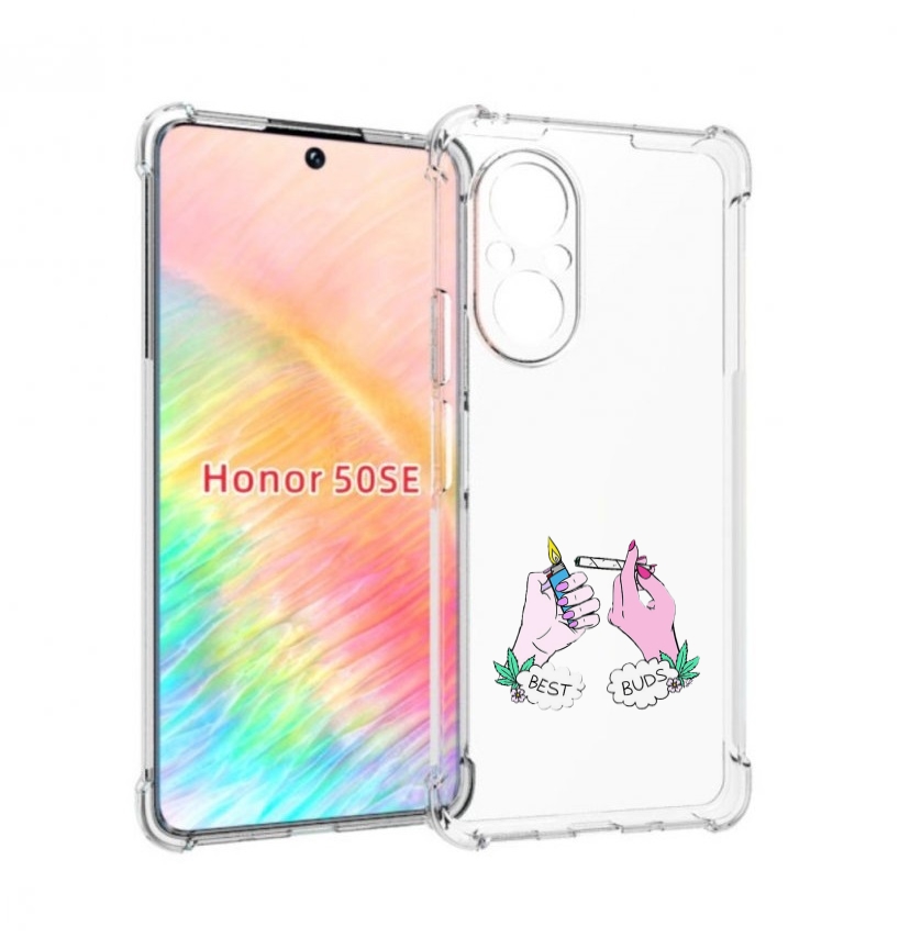 

Чехол бампер MyPads плохие руки женский для Honor 50 SE противоу, Прозрачный, Tocco