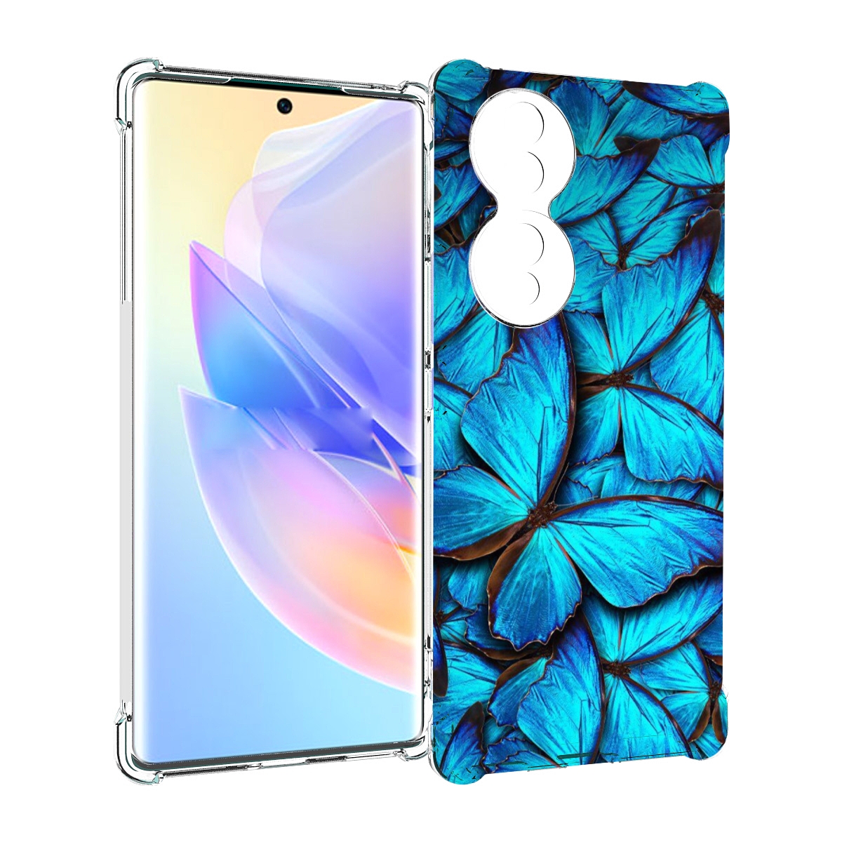 

Чехол MyPads бирюзовые бабочки для Honor 70, Прозрачный, Tocco