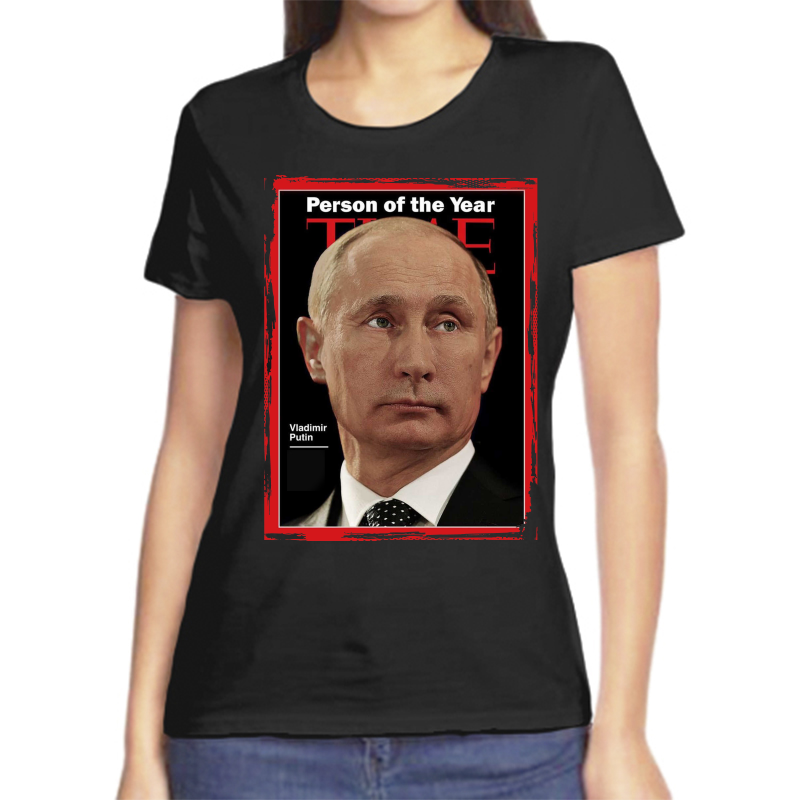 

Футболка женская черная 46 р-р person of the year Vladim Putin, Черный, fzh_Person_of_the_year