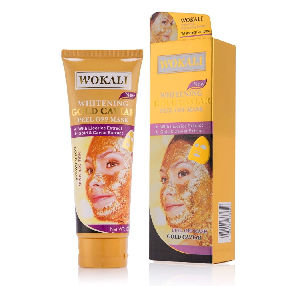 Wokali Золотая маска для лица Whitening Gold Caviar Peel Off Mask, 130 мл