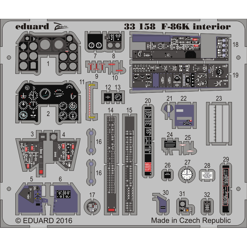 

33158 Eduard 1/32 F-86K интерьер, Однотонный, 33158