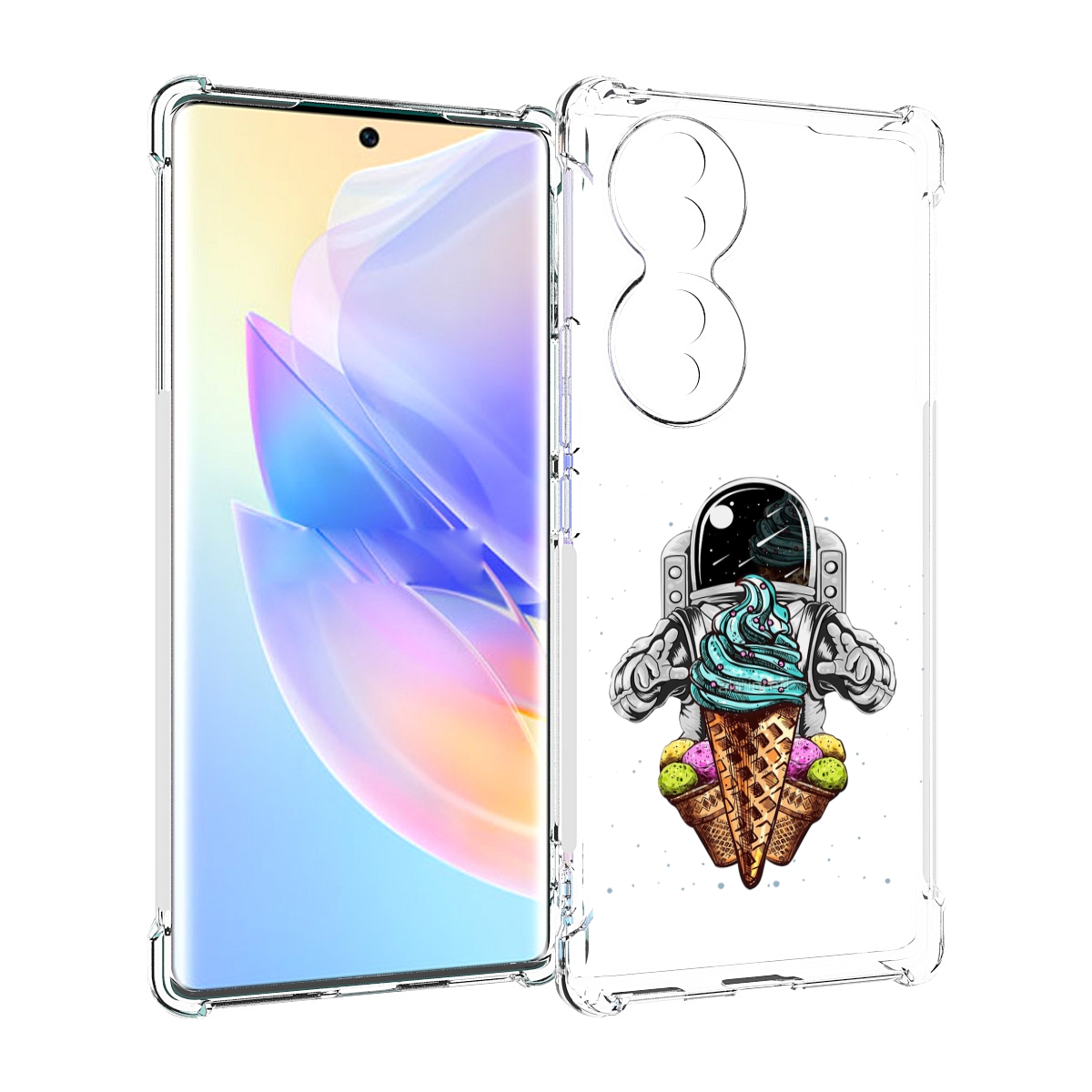 

Чехол MyPads астронавт-любит-мороженное для Honor 70, Прозрачный, Tocco