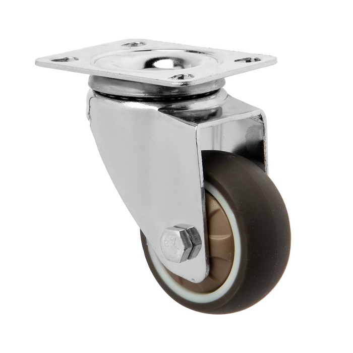 

Колесо мебельное CAPPIO d=50,на площадке, поворотное, мягкий ход, покрытие TPR, Коричневый