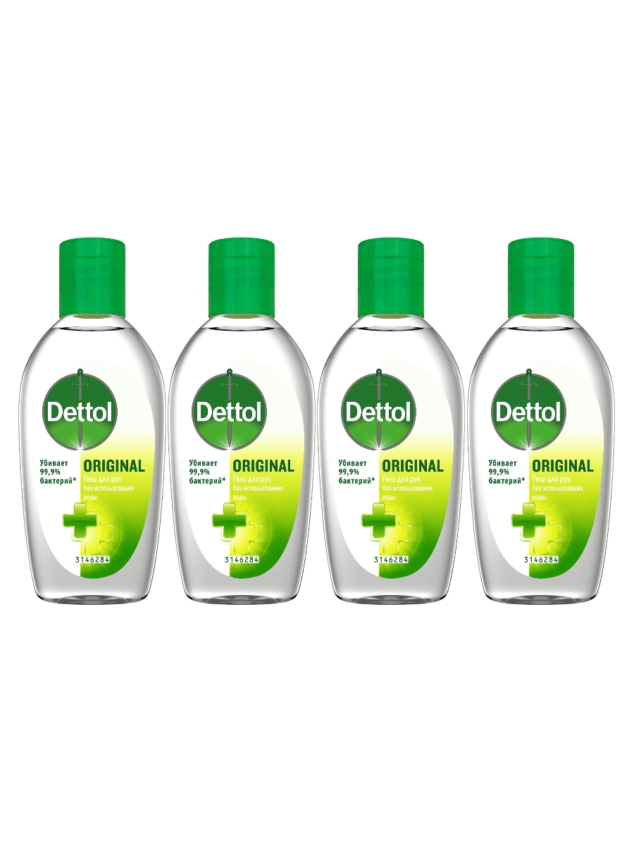 

Комплект Антибактериальный гель для рук Dettol 50 мл х 4 шт, Антибактериальный гель для рук Dettol