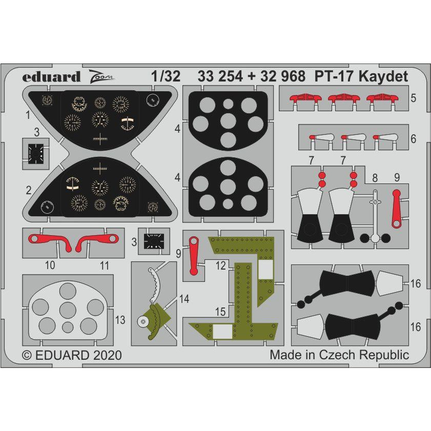 

32968 Eduard 1/32 Фототравление для PT-17 Kaydet, Однотонный, 32968