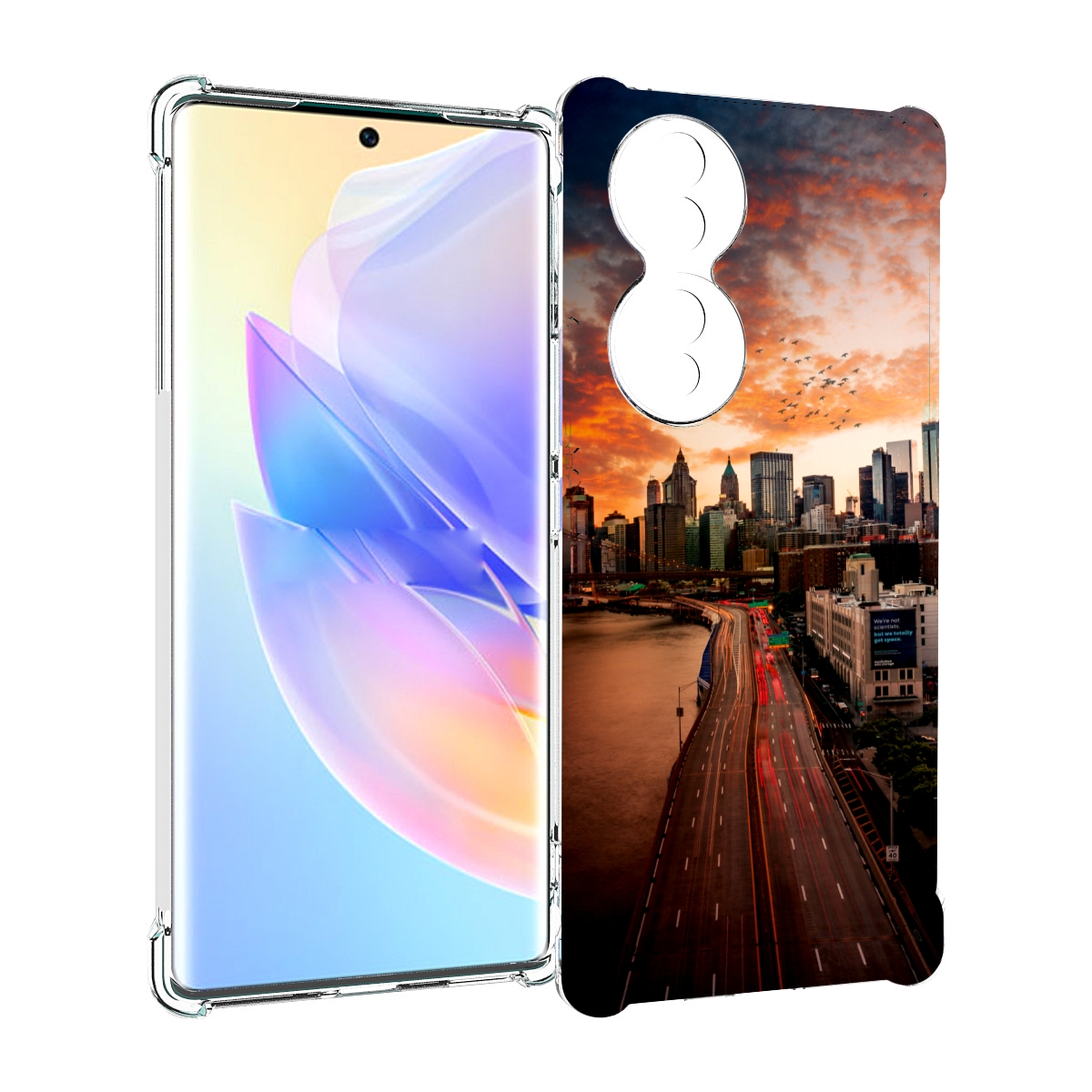 

Чехол MyPads американский город фото для Honor 70, Прозрачный, Tocco