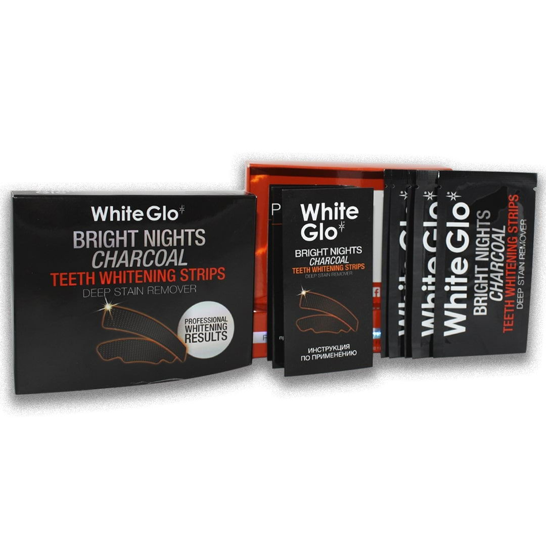 Полоски отбеливающие White Glo Bright Nights Charcoal № 5 white glo полоски отбеливающие bright nights 6