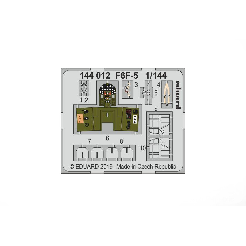 

144012 Eduard 1/144 Фототравление для F6F-5, Однотонный, 144012