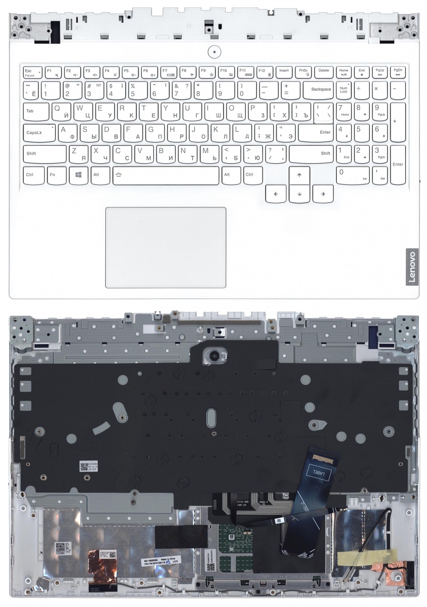 

Клавиатура для Lenovo Legion 5-15ACH6 топкейс, белый с подсветкой