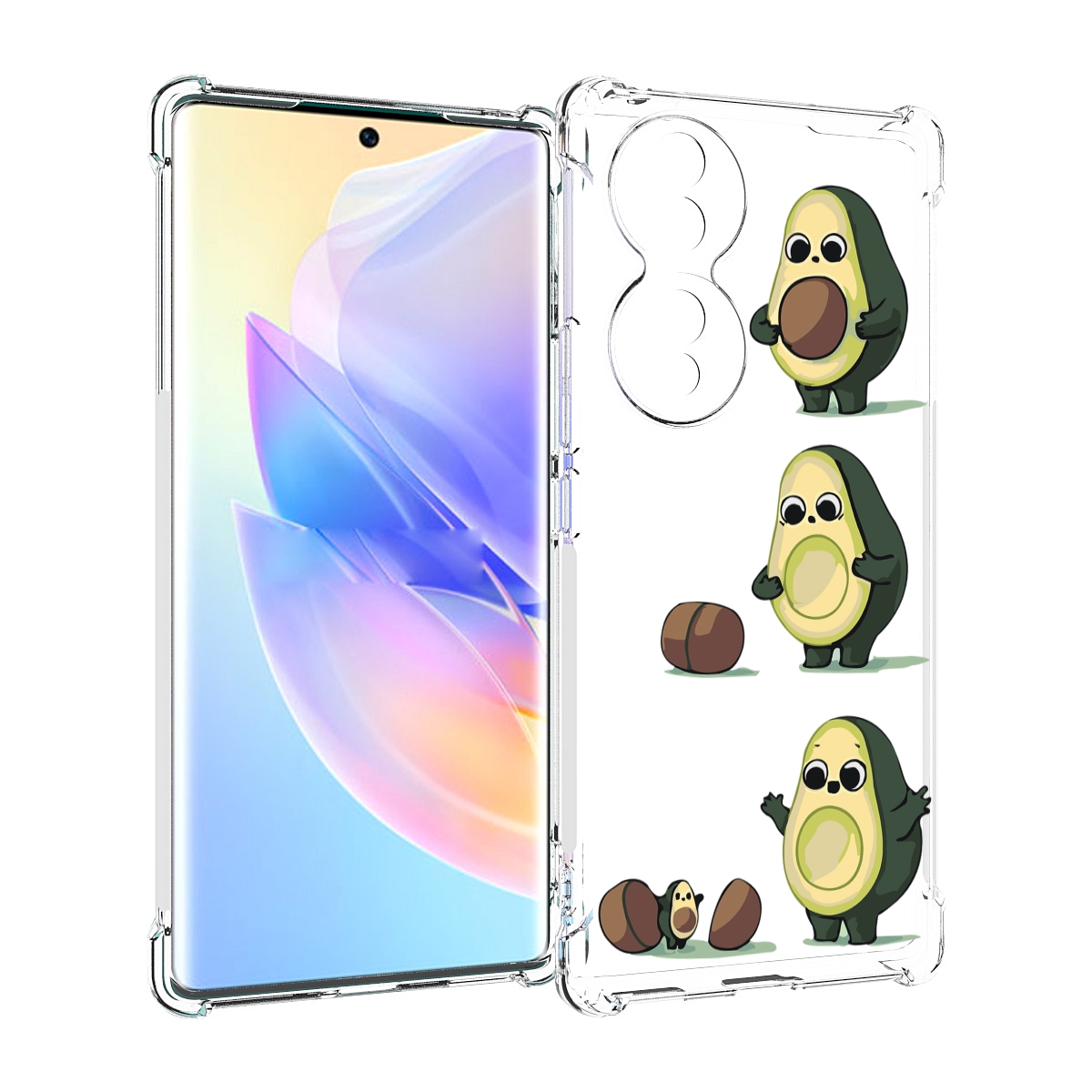 

Чехол MyPads авокадо-с-малышом для Honor 70, Прозрачный, Tocco