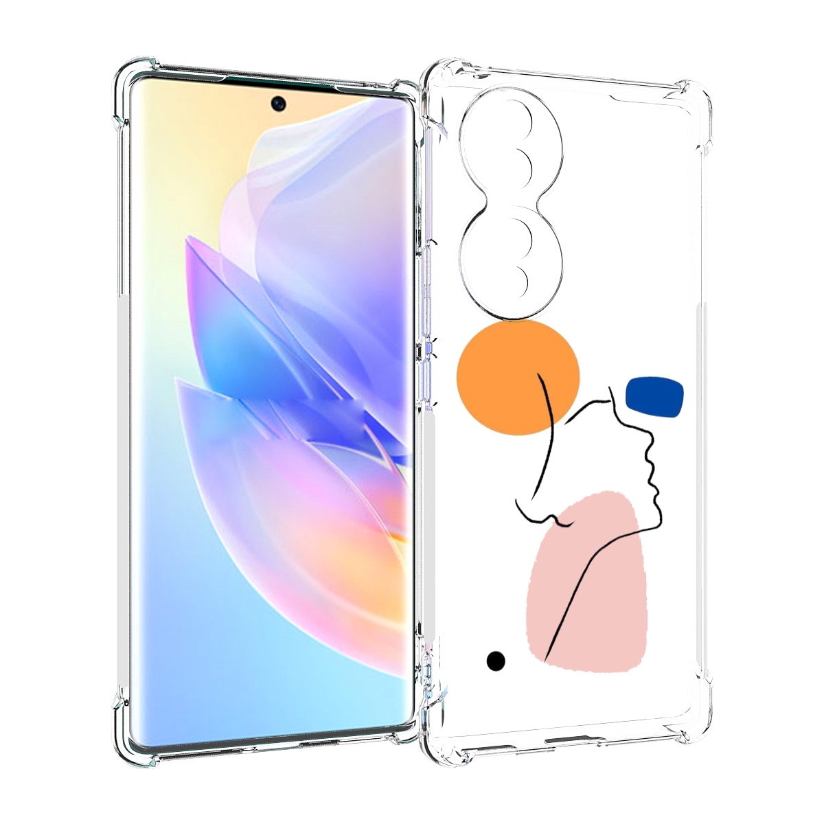 

Чехол MyPads абстракция девушки женский для Honor 70, Прозрачный, Tocco