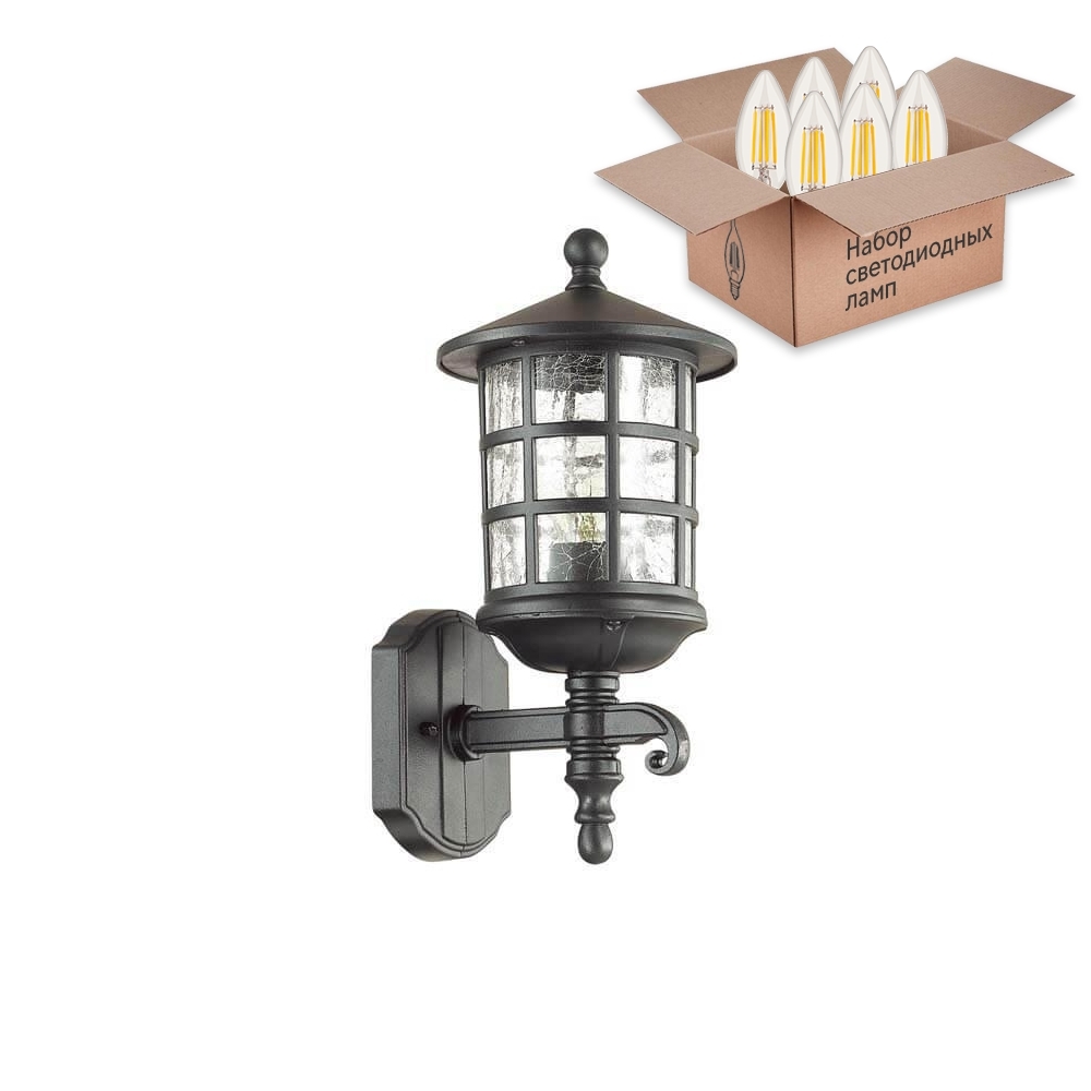 

Уличный светильник с лампочкой Odeon Light House 400968 6Вт, 4043/1W+Lamps Е27 Свеча