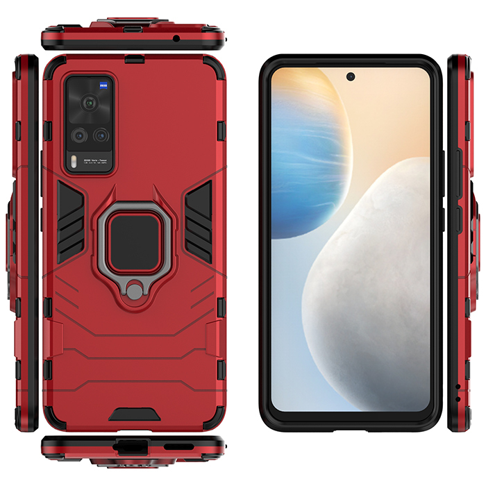 

Противоударный чехол с кольцом Panther Case для Vivo X60, Красный