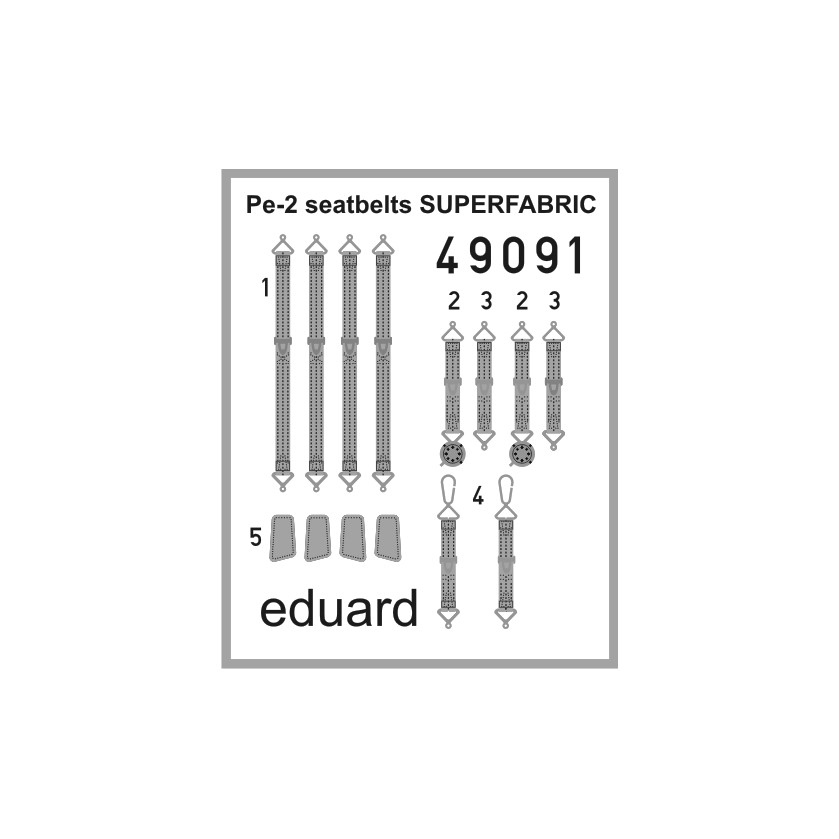 

49091 Eduard 1/48 Фототравление для Pe-2 seatbelts SUPERFABRIC, Однотонный, 49091