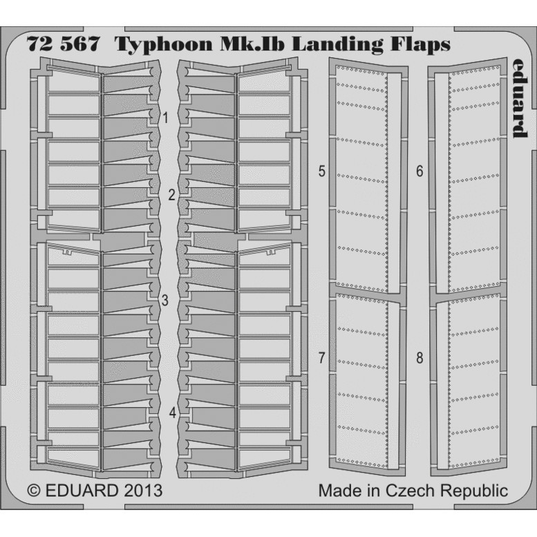 

72567 Eduard 1/72 Фототравление для Typhoon Mk.Ib landing flaps, Однотонный, 72567