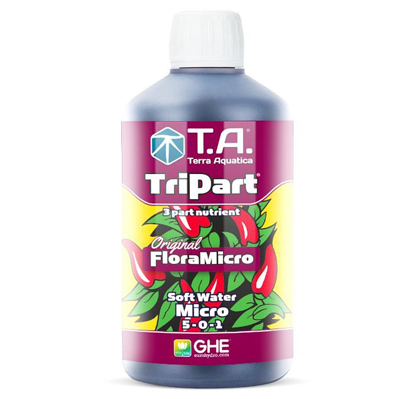 

Удобрение T.A. (GHE) TriPart Flora Micro SW 0.5л, TriPart Flora Micro SW