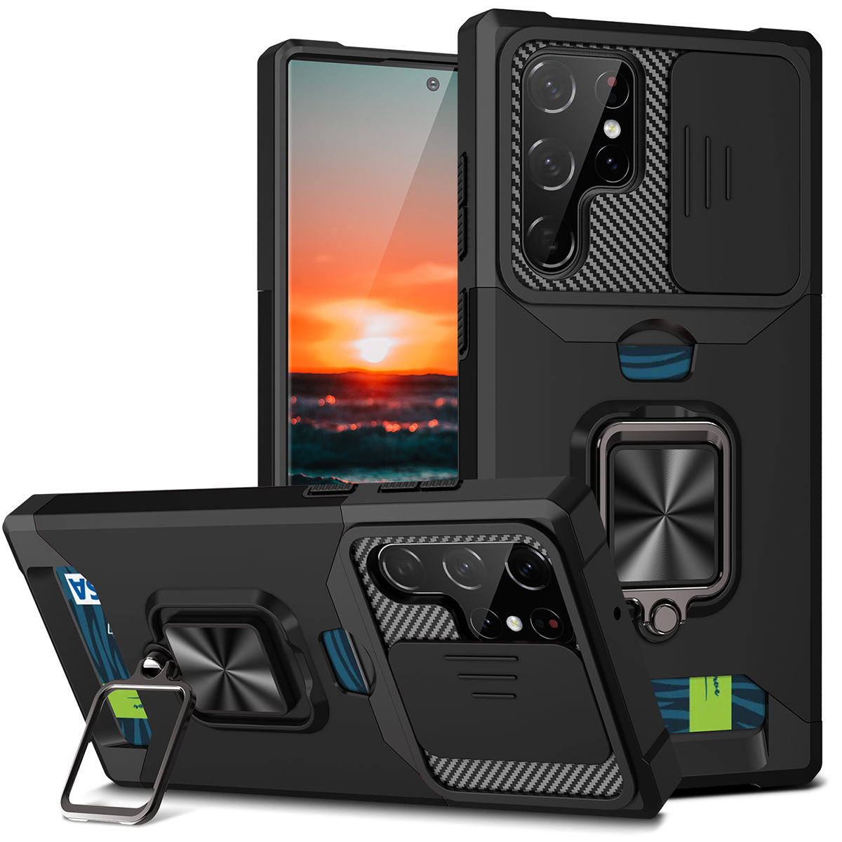 

Противоударный чехол Сard Reader Case для Samsung Galaxy S22 Ultra, черный, Сard Reader Case