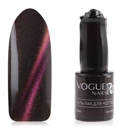 Гель-лак Vogue Nails Кошачий глаз черный с розовыми блестками 10 мл богини и мифология