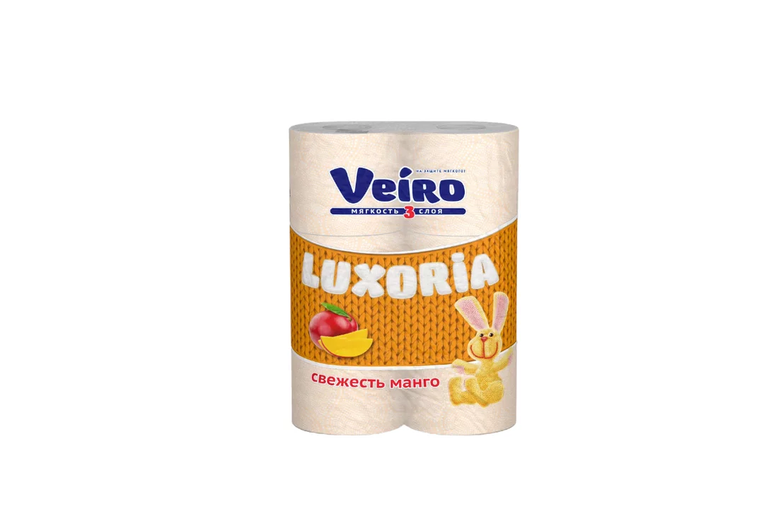 Туалетная бумага Veiro Luxoria ароматизированная Свежесть манго 3 слоя 6 штх12 упаковок
