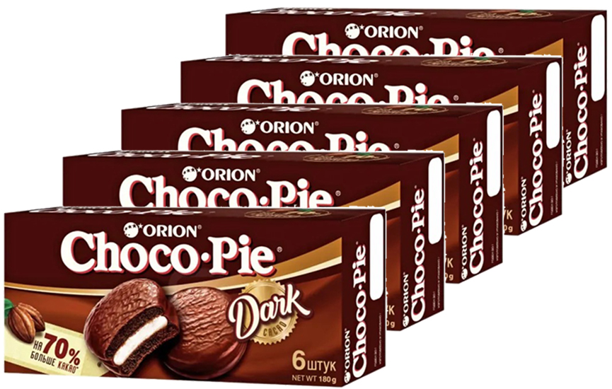 Печенье Orion Choco Pie Dark, 5 шт по 180 г