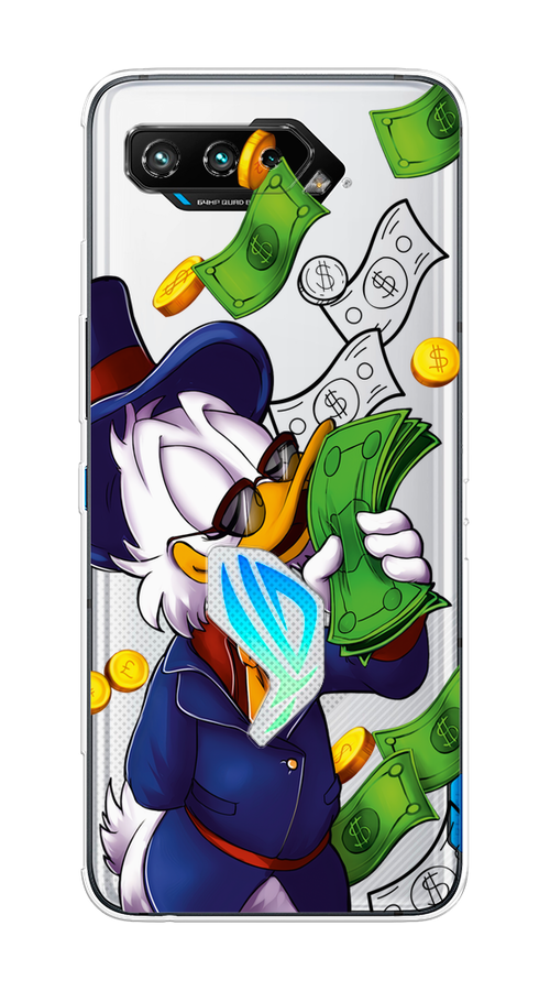 

Чехол на Asus Rog Phone 5/5s "Scrooge McDuck with Money", Синий;зеленый;белый, 44250-6