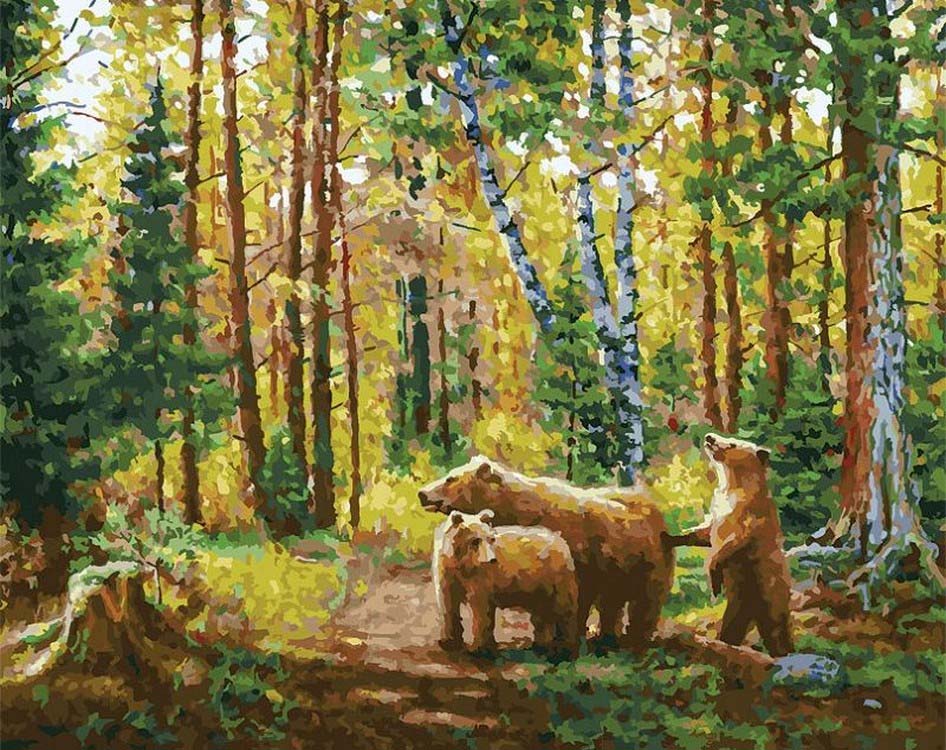 

Картина по номерам Белоснежка Хранители леса, 40x50, Хранители леса