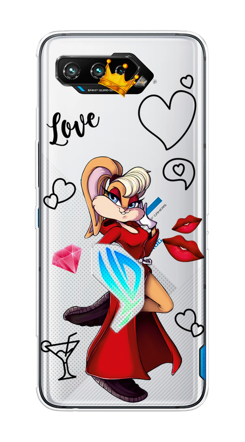 

Чехол на Asus Rog Phone 5/5s "Rich Lola Bunny", Красный;бежевый;оранжевый, 44250-6