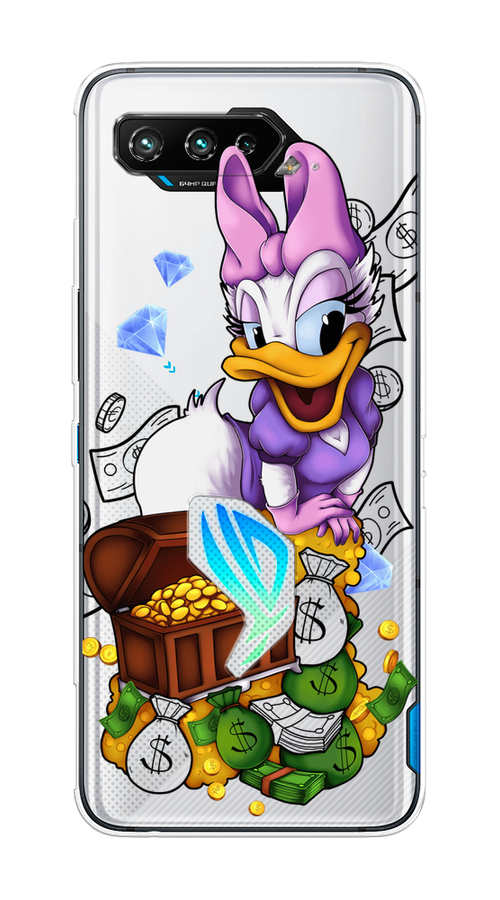 

Чехол на Asus Rog Phone 5/5s "Rich Daisy Duck", Коричневый;белый;фиолетовый, 44250-6