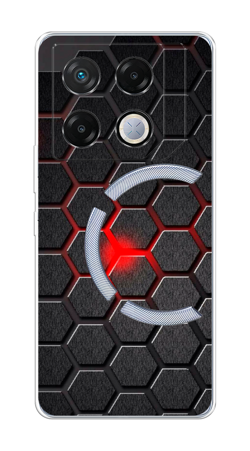 

Чехол на Infinix GT 20 Pro "Соты красные", Красный;черный;серый, 3106250-1