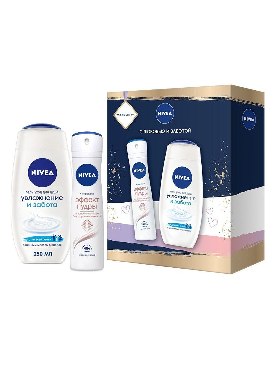 фото Набор nivea "увлажнение и забота"гель для душа,250мл+дезодорант-антиперспирант 150мл