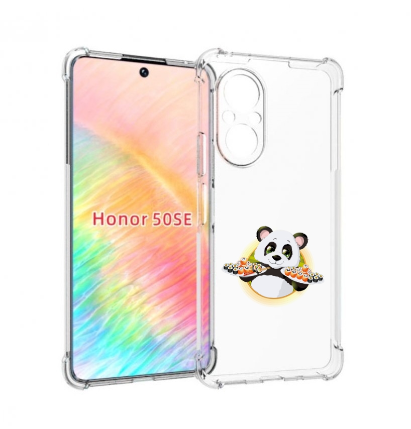 

Чехол бампер MyPads панда-с-суши для Honor 50 SE противоударный, Прозрачный, Tocco