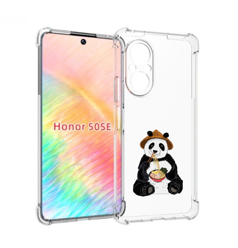 

Чехол бампер MyPads панда-любит-лапшу для Honor 50 SE противоуда, Прозрачный, Tocco