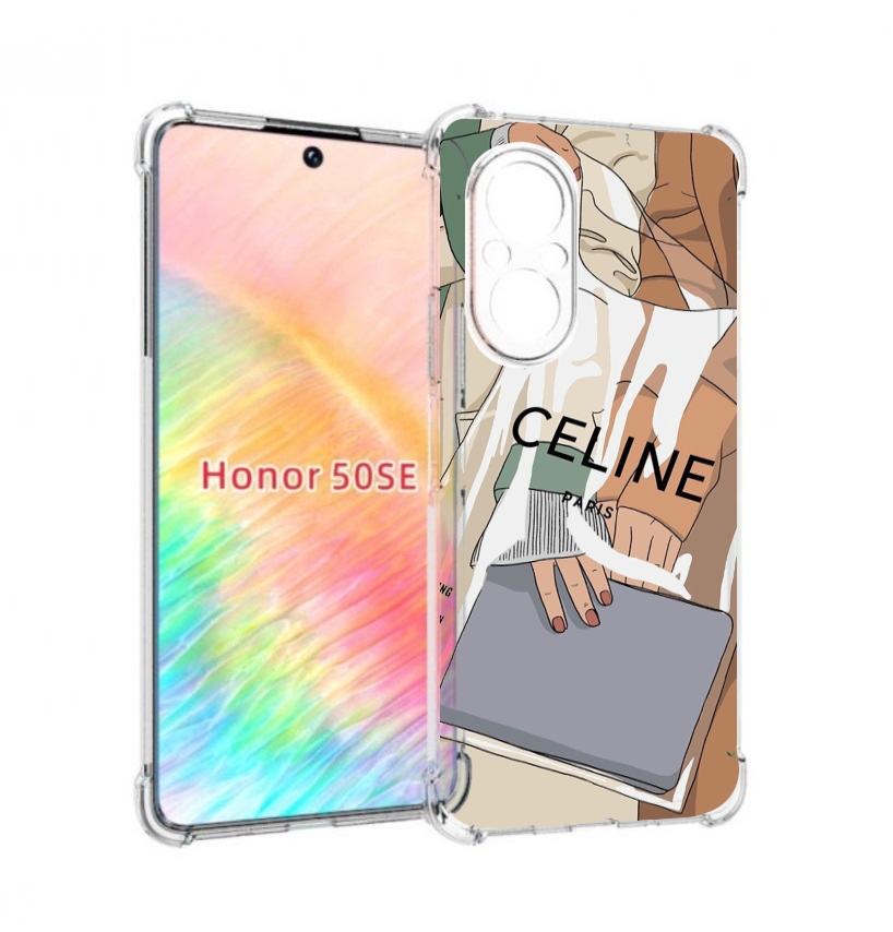 

Чехол бампер MyPads пакет-келин-париж женский для Honor 50 SE пр, Прозрачный, Tocco