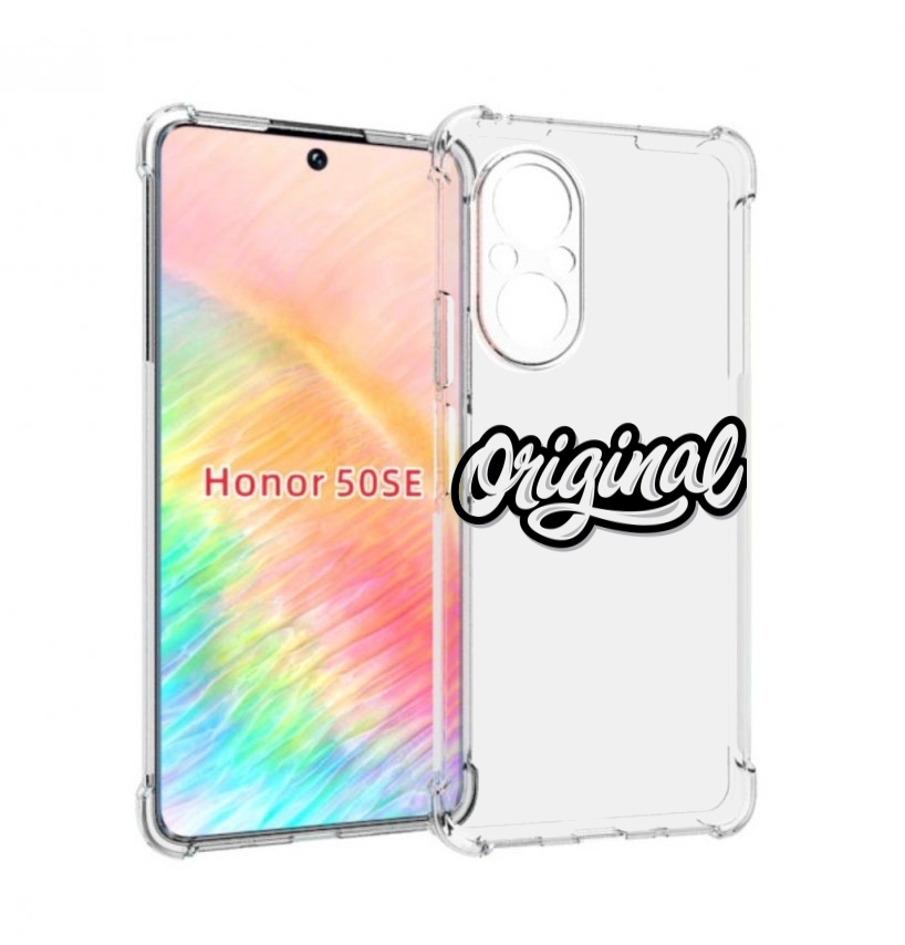 Чехол бампер MyPads оригинал-надпись для Honor 50 SE противоударный