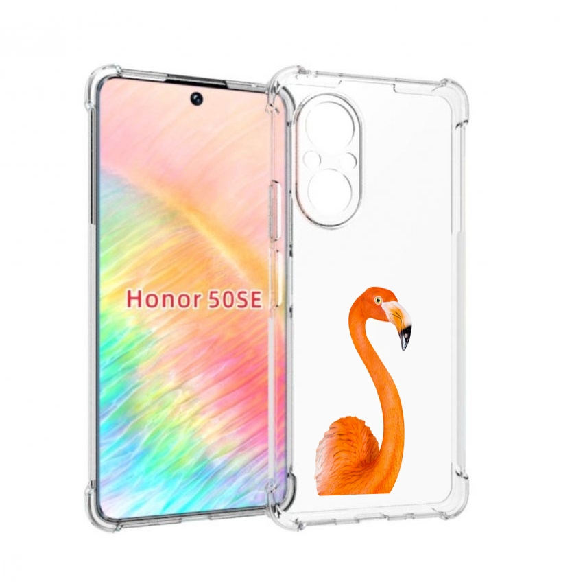 

Чехол бампер MyPads оранжевый-фламинго для Honor 50 SE противоуд, Прозрачный, Tocco