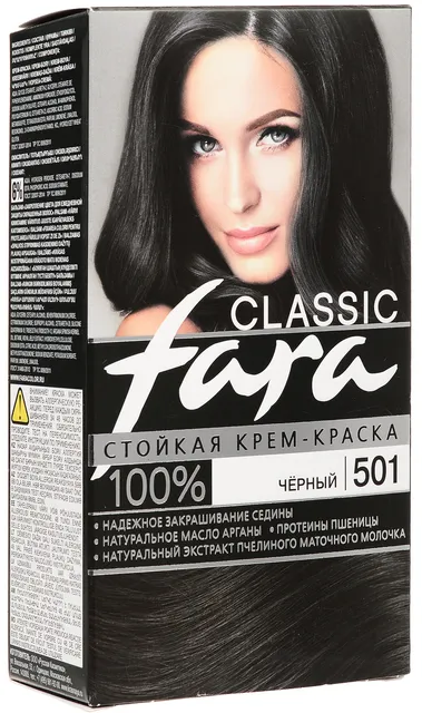 Стойкая крем-краска для волос FARA Classic 501 115 мл черный