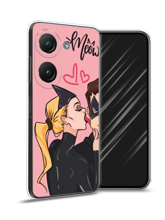 

Чехол Awog на Asus ZenFone 9/ZenFone 10 "Kiss of Cat Woman", Розовый;черный;бежевый, 44950-1