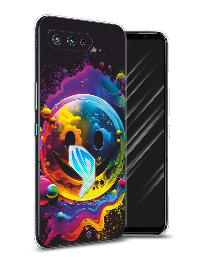 

Чехол Awog на Asus ROG Phone 5/5s "Кислотный смайл", Фиолетовый;желтый;синий, 44550-1
