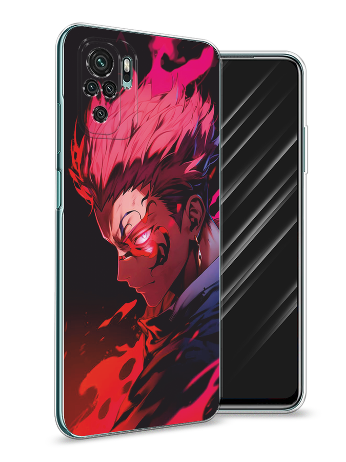 

Чехол Awog на Xiaomi Redmi Note 10/Note 10S, Poco M5s "Взгляд Сукуны", Розовый;красный;черный, 39950-1