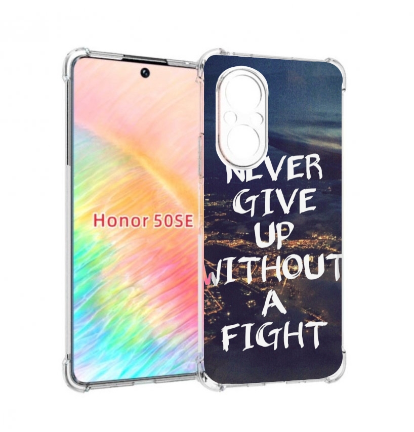 

Чехол бампер MyPads никогда не сдавайся без боя для Honor 50 SE, Прозрачный, Tocco