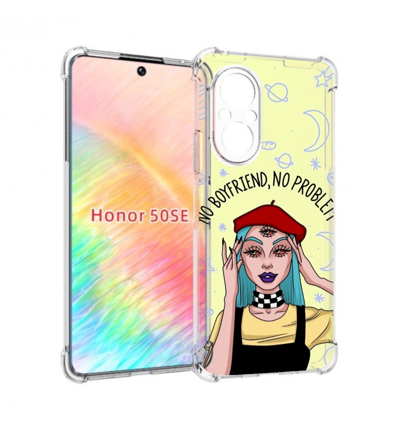 

Чехол бампер MyPads нет-проблем-нет-мужчин женский для Honor 50, Прозрачный, Tocco