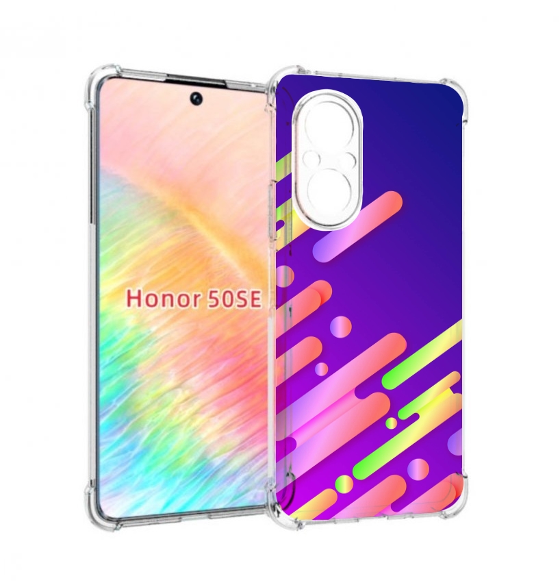 

Чехол бампер MyPads неоновый-фон для Honor 50 SE противоударный, Прозрачный, Tocco