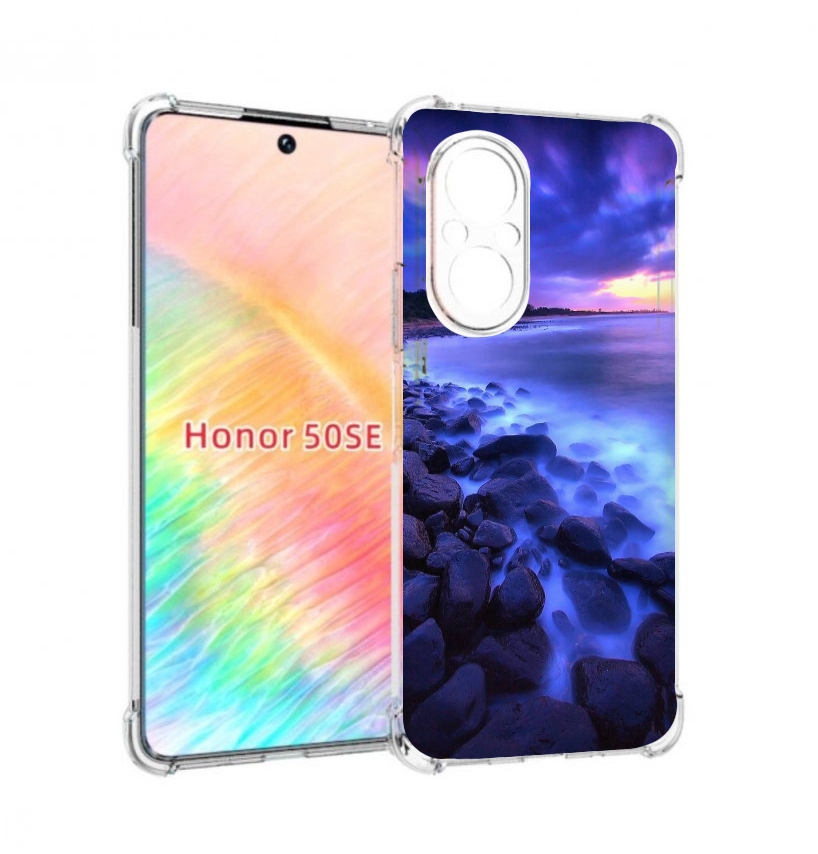 

Чехол бампер MyPads неоновый берег для Honor 50 SE противоударный, Прозрачный, Tocco