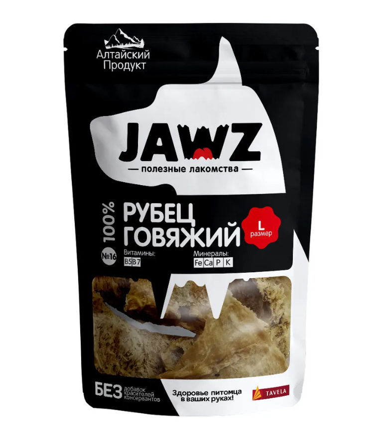 

Лакомство для собак Jawz Рубец говяжий №16 размер L, 35 г